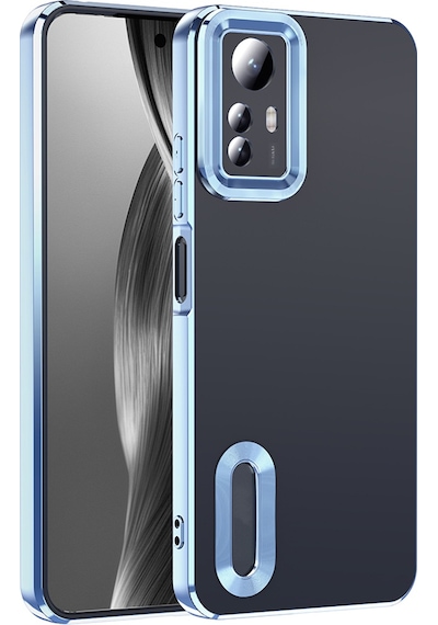 Noktaks - Xiaomi Uyumlu Xiaomi Redmi Note 12s - Kılıf Kamera Korumalı Logo Gösteren Koruyucu Omega Kapak - Gümüş T37343 Gümüş