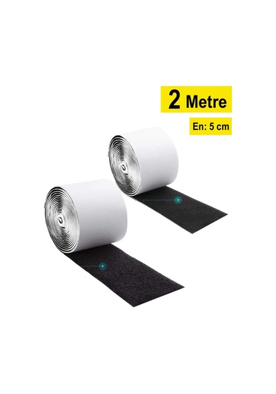 Dünya Magnet 2 Metre Arkası Yapışkanlı Cırt Cırtlı Bant - Kaliteli Cırt Bant - Cırt Cırt Band -