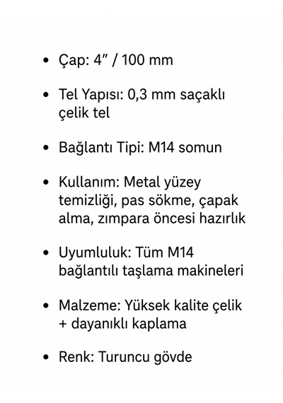 Cmc Tools 4'' 100 Mm Saçaklı Çanak Fırça M14 Bağlantı, 0.3 Mm Tel