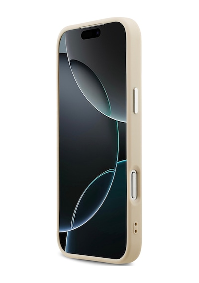 Apple Uyumlu iPhone 17 Pro Max Kılıf Guess Lisanslı M-safeli Sıcak Baskılı Klasik Yazı Logolu Pu Deri Peony Bej Bej