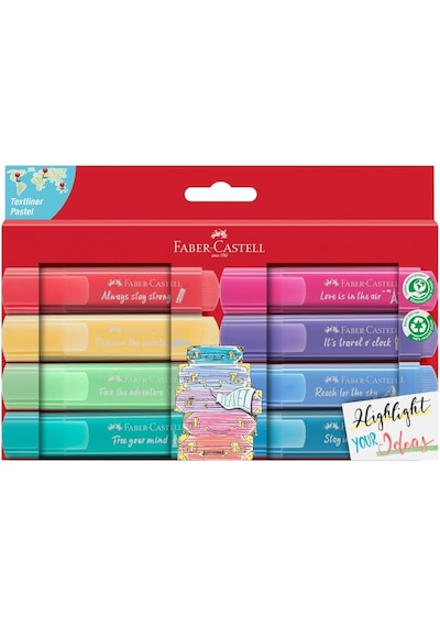Faber-castell Fosforlu Kalem Seti, 8 Li, Pastel Renkler, Kutulu, Diğer