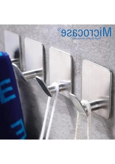Yapışkanlı Paslanmaz Çelik Askılık, Metal Eşya Havluluk Seti 12 Izgara