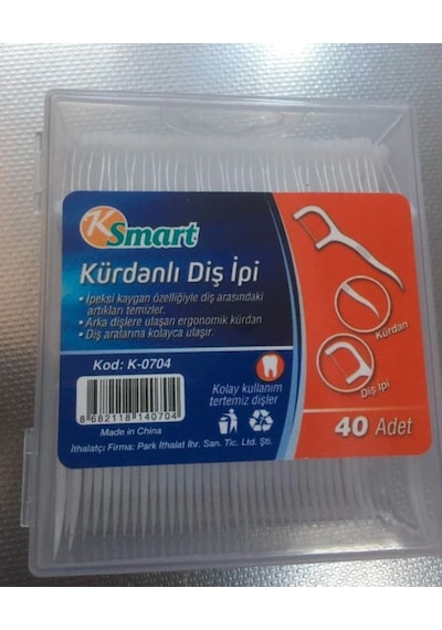 K Smart K-0704 Kürdanlı Diş İpi 40'lı