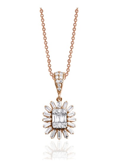 0.40 Karat Baget Pırlanta Kolye 64320960