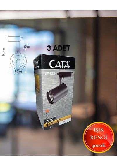 Cata Babil Ray Spot Set 3 Adet Ct-5334 Siyah Kasa 4000k Spot + 1 Adet Ct-9720 Ray