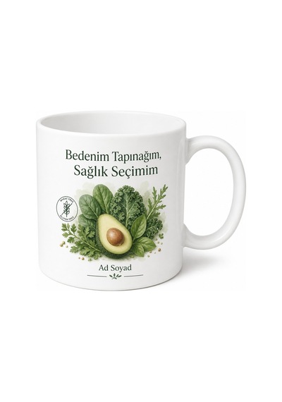 Glutensiz Yaşam Sağlıklı Beden Fit Yaşam Seramik Kupa Bardak Hediye Beyaz / Çok Renkli
