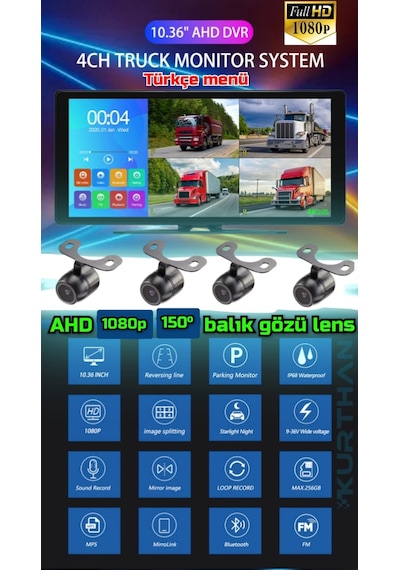 Dokunmatik 4k Video Müzik Dvr Ekran 4 Ad Ahd 1080p Kelebek Kamer