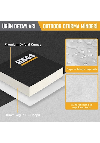Haegs Outdoor Oturma Minderi, Kamp Matı, Yürüyüş, Stadyum Ve Seyahat İçin Katlanabilir Su Geçirmez Oxford Kumaş Çok Renkli