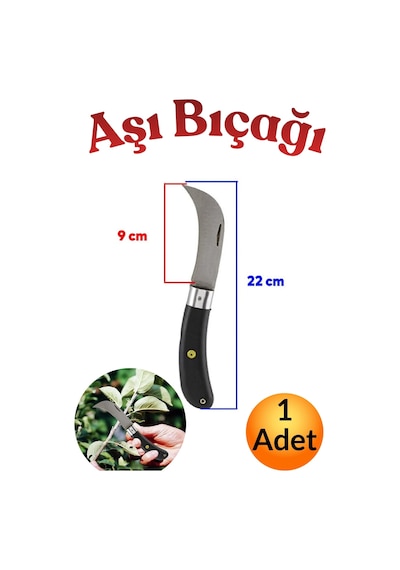 Profesyonel Çelik Aşı Bıçağı 220mm Eğri Uçlu Katlanabilir Keskin Bağ Ağaç Bahçe Budama Çakısı Plastik Saplı Çelik Aşı Çakısı Meyve Ağacı Dal Budama Makası Testeresi Aşılama Bıçakları Çakıları