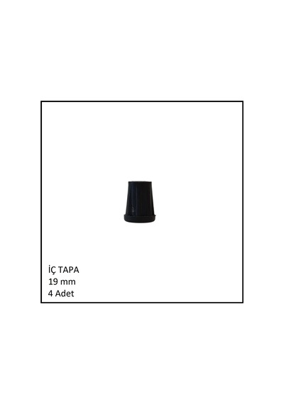 Plastik İç Tapa, Yuvarlak, 19 Mm 4 Adet Siyah