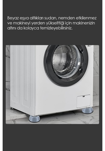 4lü Beyaz Eşya Masa Mobilya Koltuk Ayağı Gürültü Önleyici Yükseltici Gri Diğer