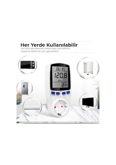 Dijital Wattmetre  Enerji Tüketim Sarfiyat Ölçer - 230V 16A 3680W