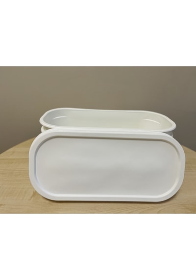 Purple Ambalaj Reyon Dondurma Saklama Kabı + Kapak Seti 10'lu Beyaz