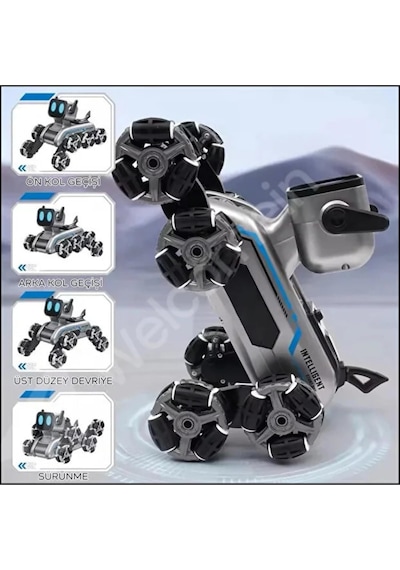 Oyuncak Uzaktan Kumandalı Bilekten Kontrol 8 Teker Buharlı Şarjlı 2.4g Rc Köpek Robot Araba Çoc