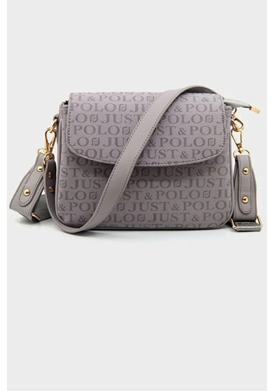 Just Polo Kadın Su Geçirmez Ayarlanabilir Askılı Lüks El & Omuz Çantası Shoulder Bag Ebat: 25 X 15 Cm Gri