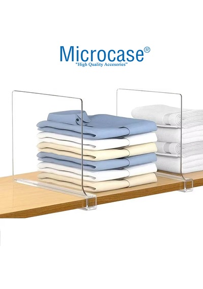 Microcase 2 Li Gardop Eşya Elbise Ve Genel Kullanım Düzenleyici Alan Bölümleyici Set 30x23 Cm Al5709 Şeffaf