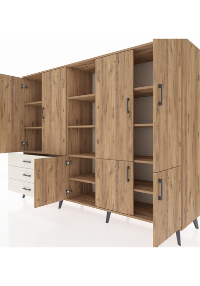 Hyperion Dolap 11 Raflı 3 Çekmeceli 7 Kapaklı 220x44x163 Çam-çam/ Çam-çam/aytaşı Hyperion Dolap 11 Raflı 3 Çekmeceli 7 Kapaklı 220x44x163 Çam-çam/ Çam-çam/aytaşı