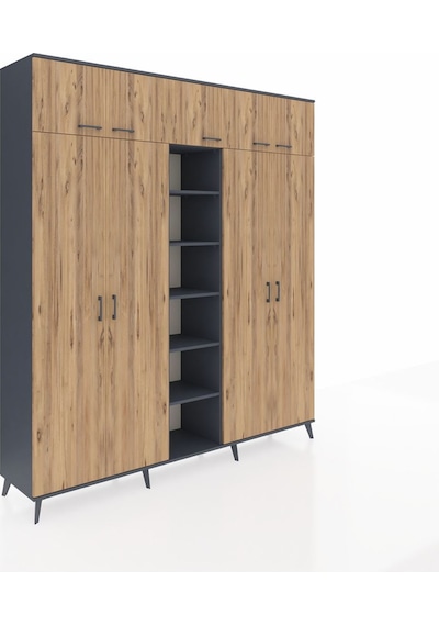 Hyperion Dolap 18 Raflı 9 Kapaklı 220x44x243 Antrasit-çam/antrasit Atlas Çam/antrasıt Hyperion Dolap 18 Raflı 9 Kapaklı 220x44x243 Antrasit-çam/antrasit Atlas Çam/antrasıt