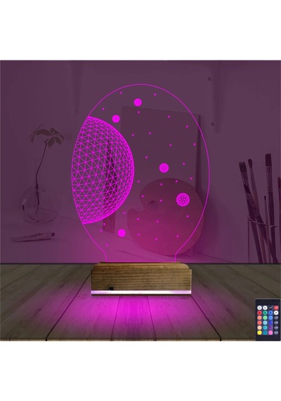 Luvivia Uzay Gezegen 3d Lamba - Masa Gece Lambası Şeffaf