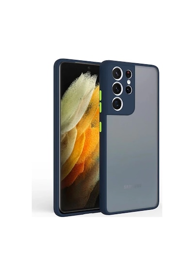 Sm Galaxy Uyumlu S21 Ultra Ultra Kamera Korumalı Premium Silikon Kılıf- 5775 Lacivert