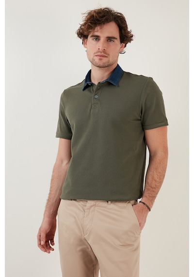 Buratti % 100 Pamuk Düğmeli Regular Fit Erkek Polo Yaka T Shirt 5902134 Haki