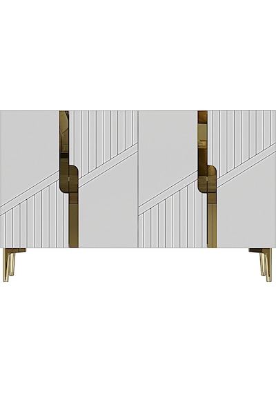 Ka1228bg Evva Konsol Ve Tv Sehpası Beyaz-gold 120cm