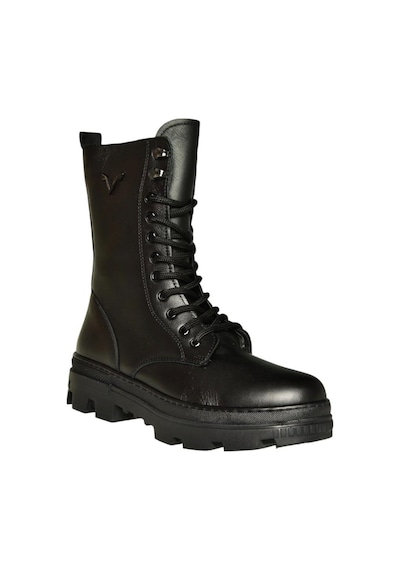 Fox Shoes V999049103 Siyah Hakiki Deri Kadın Postal Bot Siyah-hakiki Deri