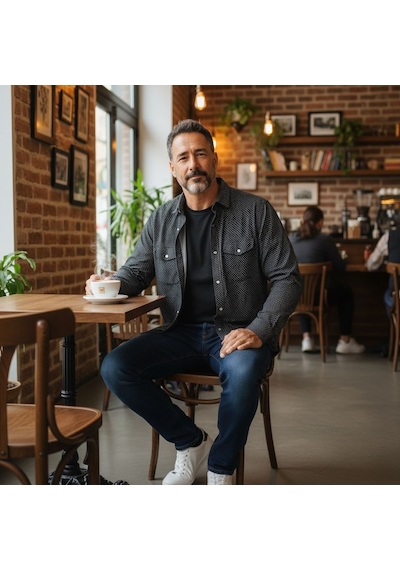 Klasik Pamuklu Uzun Kollu Çift Cepli Gömlek Regular Kalıp Siyah