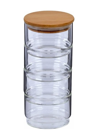 4 Katlı Cam Saklama Kabı Seti, Küçük Boy - 5 Parça, 200 Ml Çok Renkli