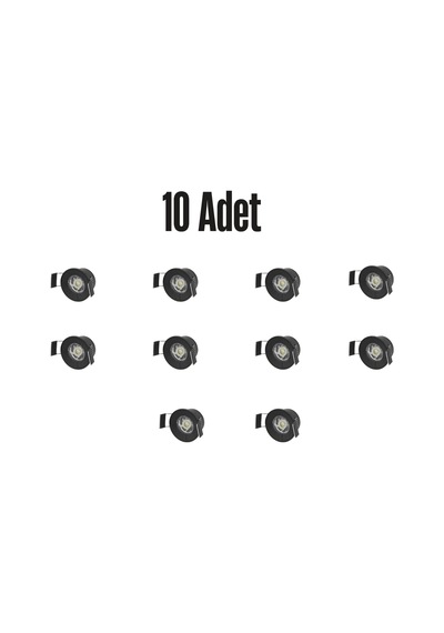 Ct-5270 Yıldız Siyah 1.5w Led Spot 10 Adet Gün Işığı