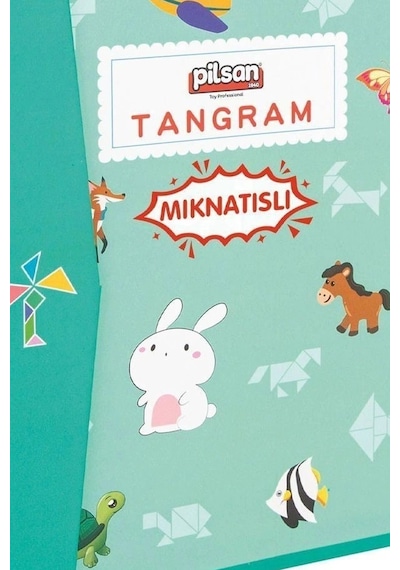 Manyetik Tangram Defteri 7 Ahşap Parça Mıknatıslı - 3+ Yaş Eğitici Zeka Oyunu Bx-313796