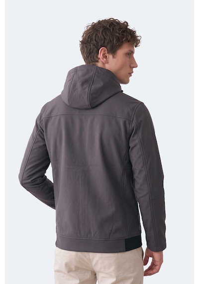 Slazenger Crest I Erkek İçi Polarlı Rüzgar Ve Su Geçirmez Softshell Antrasit Mont & Kaban