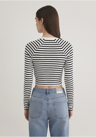 Mavi - Uzun Kollu Crop Basic Tişört 1613041-85586 Siyah