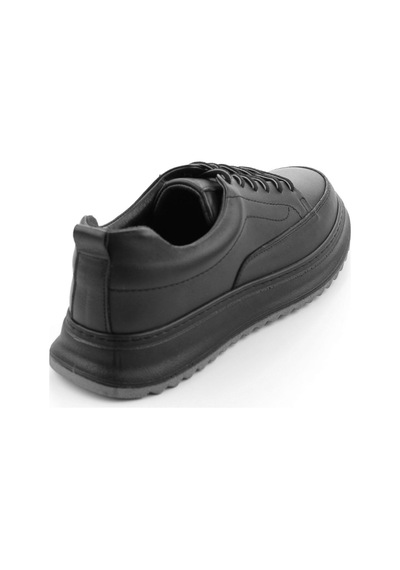 Siyah Hakiki Deri Erkek Sneaker E01535415003 Siyah