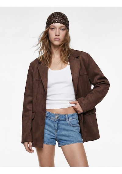 Koton Standart Bel Düğmeli Cepli Ekstra Mini Denim Şort Açık İndigo 6sal40279md