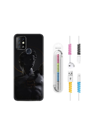 Infinix Hot 9 Kılıf Kablo Koruyuculu Heykel 1641