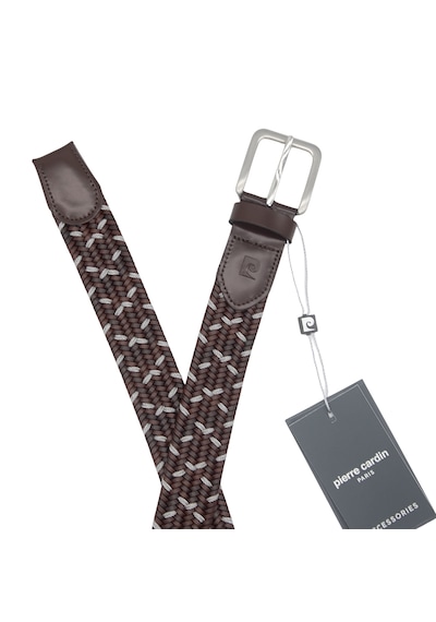 Pierre Cardin Premium Örgü Deri Kemer En 3,5 Cm Pc-1713 Kahverengi - Gri