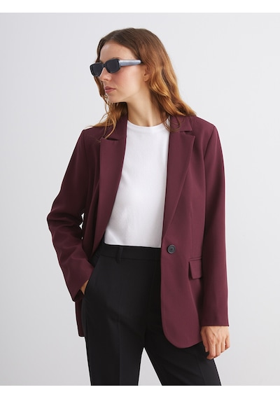 Lcw Vision Bordo Krep Kadın Blazer Ceket