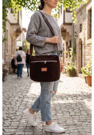 Vellbags Çikolata Kahve Kadın Omuz Çantası Modern Fermuarlı Günlük Çanta Acıkahve