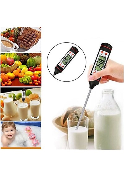 Dijital Gıda Termometresi Süt Yemek Sıcaklık Ölçer Pil Dahil