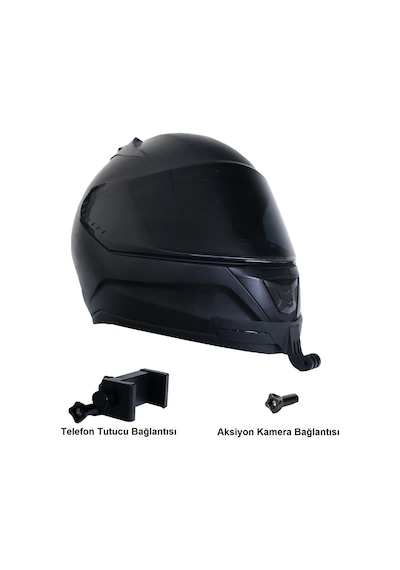 Gp Kompozit Kbg002 Kask Çene Kamera Ve Telefon Tutucu 1 Adet Boyunluk Buff Hediye Siyah