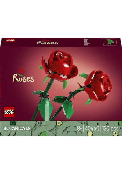 LEGO® Botanicals Gül 40460 – Yetişkinler için Uzunluğu Ayarlanabilen, 2 Gül İçeren Dekoratif Çiçek Modeli Yapım Seti (120 Parça)