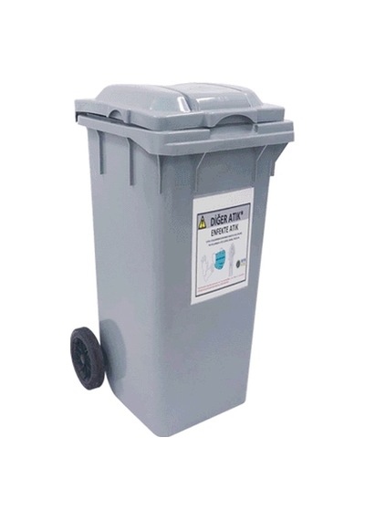 Hipaş Plastik - 120 Lt. Tekerlekli Enfekte Atık Kovası 480x530x990 Mm - Çk-400 Ea