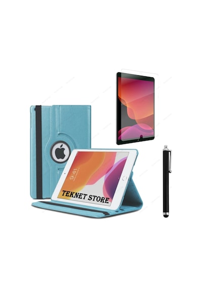 Apple Uyumlu iPad 5. 6. Nesil 2017 2018 9.7 Inc Tablet Standlı 360 Dönebilen Kılıf Kalem Ekran Koruyucu Kılıf