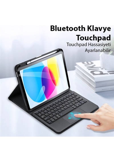 Dux Ducis Apple Uyumlu iPad 10 2022 Tk Series Bluetooth Klavye Touchpad Kılıf