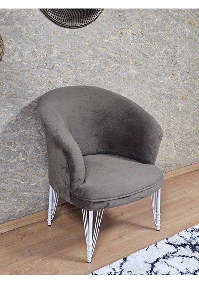 Tekli Teddy Beyaz Boyalı Telli Ayak Çay Seti Koltuk Tekli Berjer Çok Renkli