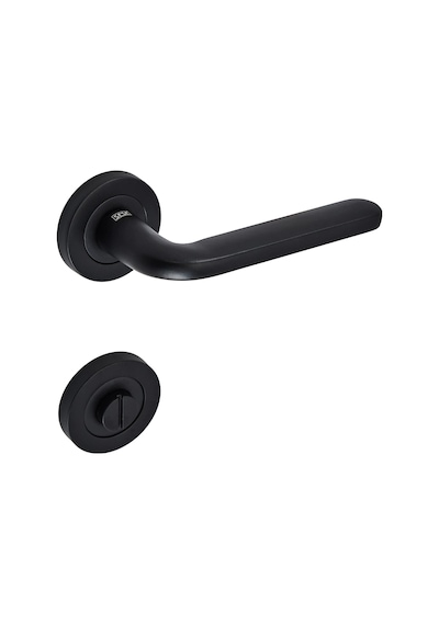 Sese Araç Modeli Yuvarlak Rozetli Wc Kapı Kolu Siyah 200-222r-02-02