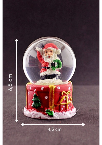 Merry Christmas Noel Baba Temalı Mini Boy Işıklı Kar Küresi