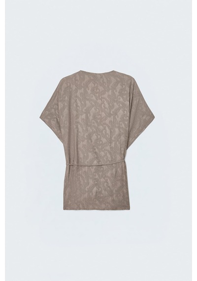 Sateen Lily Kimono - Vizon-137522 VİZON