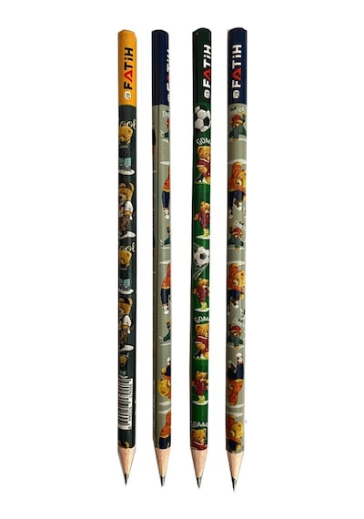 Happy Bear Yuvarlak Kurşun Kalem 4 Adet 1 Paket Fatih Kurşun Kalem 2b Siyah Kurşun Kalem Happy Bear Desenli 2 B Kalem